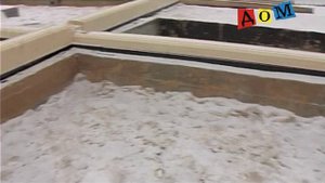 Первый венец дома из клееного бруса