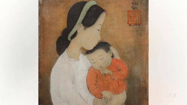 Вьетнамская живопись на шелке (Mai Trung Thu)