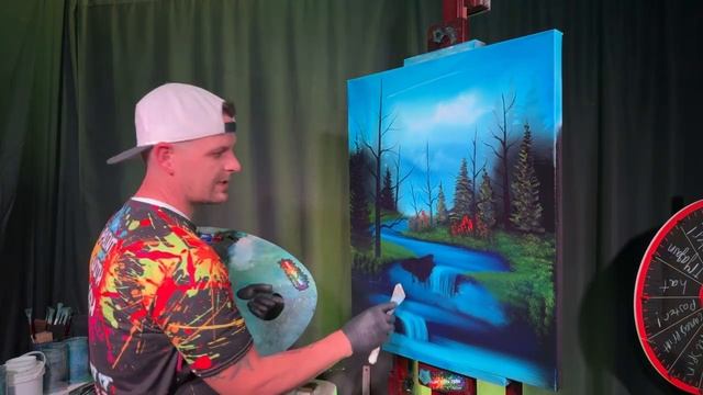 S4 Ep15 Friday Night Freestyle #LIVEArt #OilPainting #FreeTutorial #PaintWithJosh #BobRoss