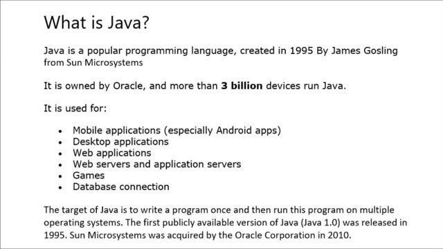 Introduction to JAVA | Tutorial | Learn JAVA |
