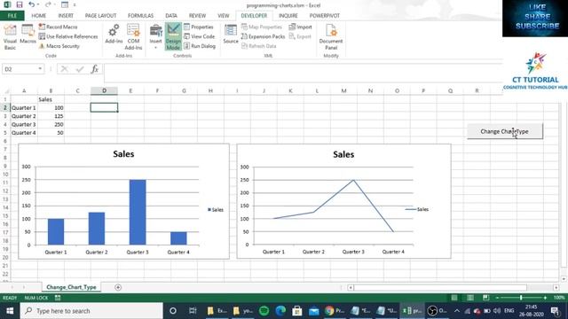 Excel VBA-How To Change Chart Type In Excel VBA|Change Chart Type in Excel|Excel VBA Charts|EXCEL