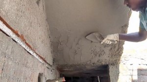 Методы штукатурки нижней части лестницы ||  Пристроенная лестница внутри бетона идеальная штукатурк