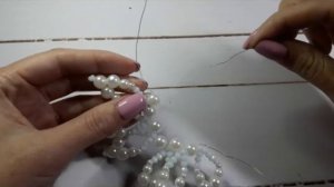 Снежинка из бисера на ёлку своими руками (канзаши мк)