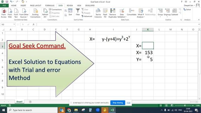 Trial and error Solutions with Excel - Goal Seek Command #Excel Magic #ExcelMagic
