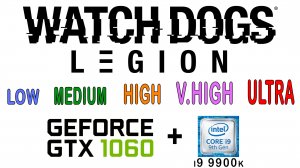 GTX 1060 6Gb (GTX 1066) в Watch Dogs Legion (Low, Medium, High, very High, Ultra )