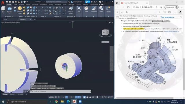 AutoCAD 3D Modeling Tutorial 2021| اوتوكاد смотреть онлайн