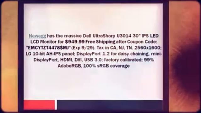 Dell UltraSharp U3014 30in 2560×1600 IPS LED Monitor $949.99 смотреть онлайн