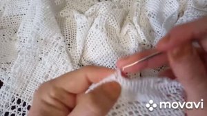 Скатерть крючком 106-108 ряд. Филейное вязание.