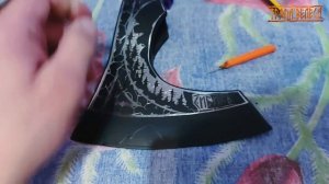 ТОПОР ВИКИНГА. Травление. РИСУНОК НА МЕТАЛЛЕ. Как насадить топор. Своими руками.