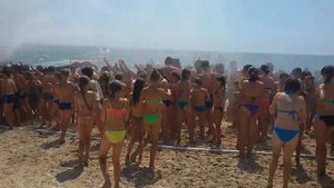 Детский лагерь им. Гагарина. Приезд пожарников на пляж!!