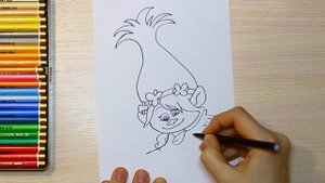 Как нарисовать Розочку! Тролли! Раскраска Тролли! | How to Draw Rose! Trolls