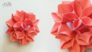 Цветочный Шар оригами | Поделки из бумаги своими руками | DIY
