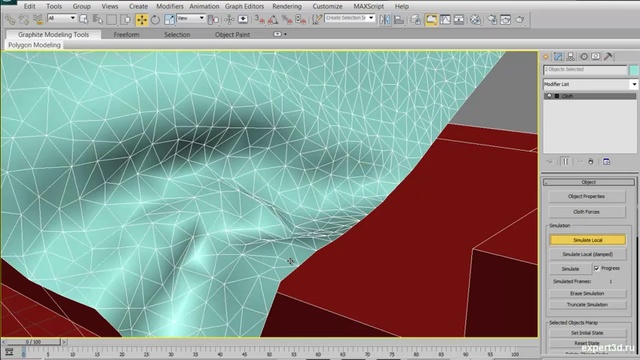 Моделирование ткани в 3ds max с помощью модификатора cloth, часть 4 - плед на кровати с применени...