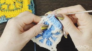 Квадратный мотив крючком🌺🌺🌺🌺