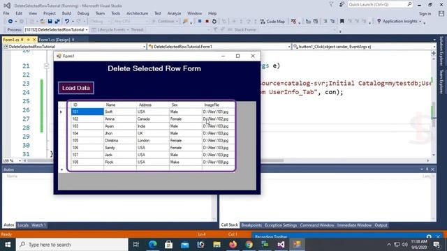 DataGridview Cell Click Event C# | How To Delete Selected Row In DataGridView | Swift Lean смотреть онлайн