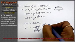 Area of Trapezium and Polygon| Class 8 Exercise 18A Question 1 - 6| RS Aggarwal|Learn maths