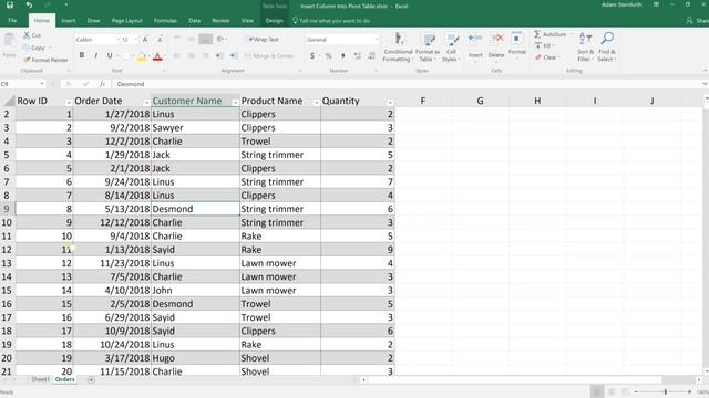 Excel Pivot Tables - Add a Column with Custom Text