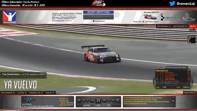 iRacing | #24hSpa (Mercedes AMG GT3 @ Spa) - Project Latam Racers - Parte 4/6 смотреть онлайн