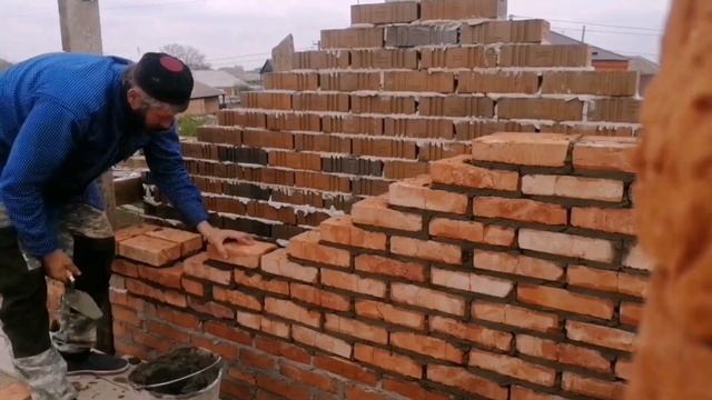 Забутовка франтона, чёрная кладка
