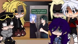 |bnha pro heroes react to villain deku|