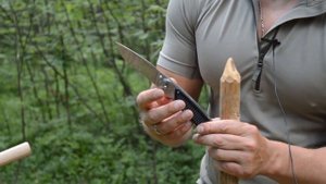 Нож БАЙКЕР-1 Кизляр. Строгание и тест кончика.