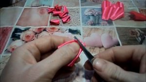 Бантики с красивым лепестком из лент 5см/ Канзаши/  Kanzashi
