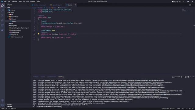 MongoDb, Docker Compose and Web Api Aspnet Core 7.0