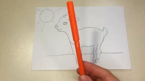 «Козлёнок» в технике штриховка - «петелька» видеоуроки по рисованию для детей 5-6 лет #видеоуроки