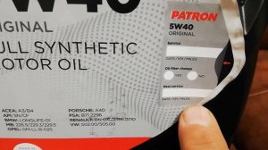 Распаковка — Моторное масло Patron Original 5W40