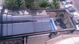 Раздвижная крыша гостиница "Плаза" фирма Таврос
