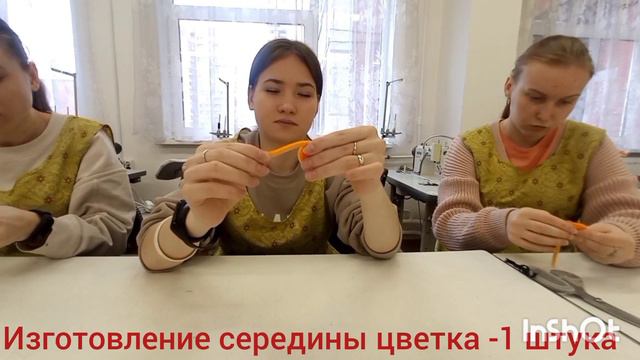 Цветок-заколка из синельной проволоки