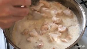 Курица в чесночно-сметанном соусе с рисом Гульчахра
