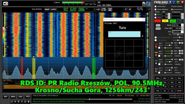 13.05.2022 08:28UTC, [Es], PR Radio Rzeszów, Польша, 90.5МГц, 1256км