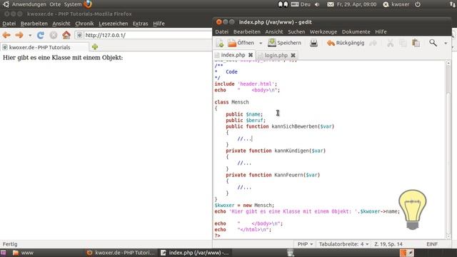 OOP Sichtbarkeiten - (PHP 1-024) смотреть онлайн