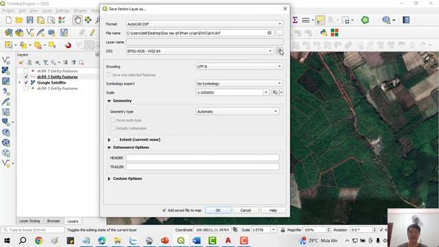 ? Bài 6. Xuất file KMZ, KML Sang File DWG của Autocad Bằng Phần Mềm QGIS