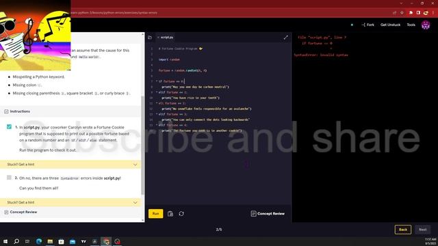 Syntax's Errors Python 3 basic