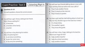 KET Listening 2020 - Cambridge A2 KEY for schools TRAINER  (2020) - Practice Test 2 with ANSWER KEY