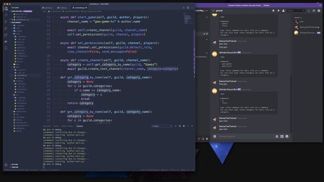 ULTIMATE DISCORD BOT - Episode 25 - discordpy permission settings on our GAW game text channels