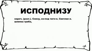 ИСПОДНИЗУ - что это такое? значение и описание