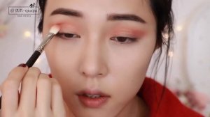 美丽惊艳撩到男神！蜜桃色约会妆容 Peachy Pink Date Makeup [仇仇-qiuqiu]