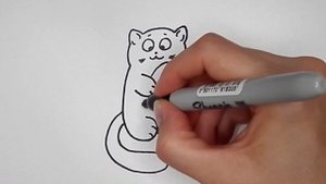 Как нарисовать МИЛОГО КОТЕНКА С РЫБКОЙ/1153/How to draw A CUTE KITTEN With A FISH