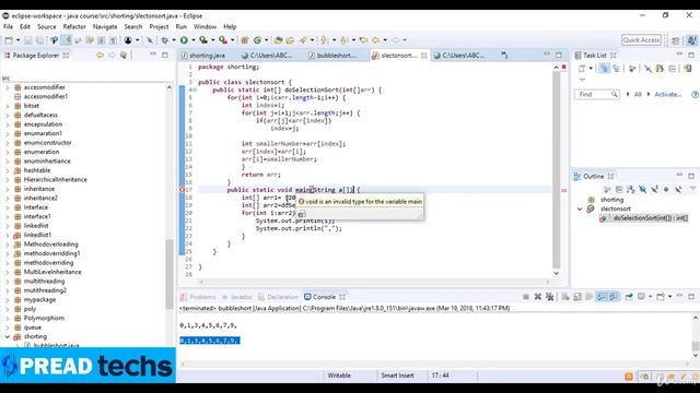Sorting in Java || Sorting Algorithm in Data Structure and Algorithm