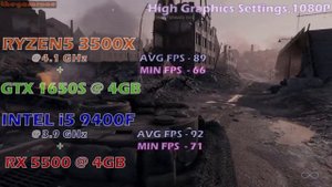 Ryzen5 3500X+ GTX 1650Super vs Intel i5 9400F + RX 5500 | Gaming Benchmark |