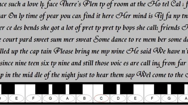 Hotel California, pop ballade, karaoke, learn song смотреть онлайн