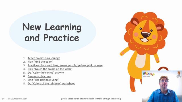 ESL Kids Lesson Plan - "A rainbow" (Fruit & Colors 2) (ages 3-5) - Lesson 3