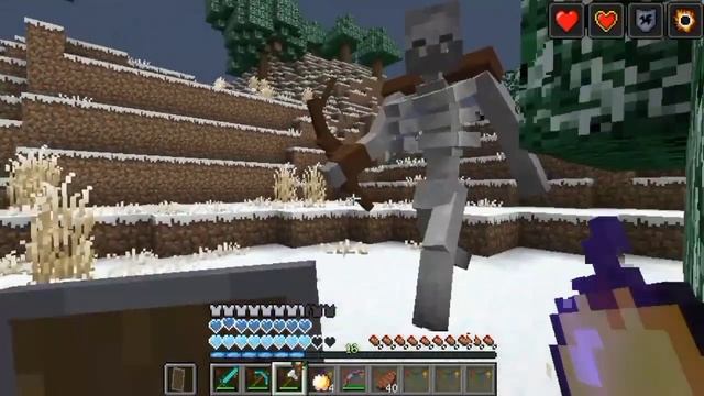 #4 БИТВА СО СКЕЛЕТОМ БОССОМ зимниеприключения | кто же победит #майнкрафт #minecraft смотреть онлайн
