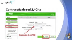 Configuración Wifi en ZTE F680