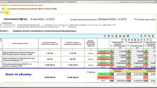 АРМ Исполнительная документация в строительстве. Часть 2.Отчеты и Готовность