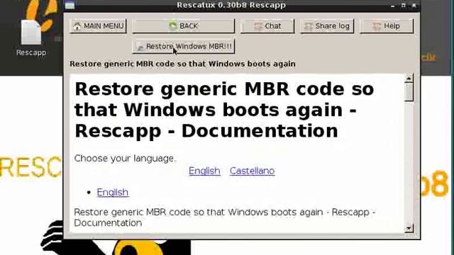 Rescatux - Restore Windows MBR смотреть онлайн