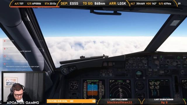 MSFS 2020 | VATSIM | Apoapsis Airways | PMDG 737-700 | NEW EFB! | Stansted - Skiathos. смотреть онлайн